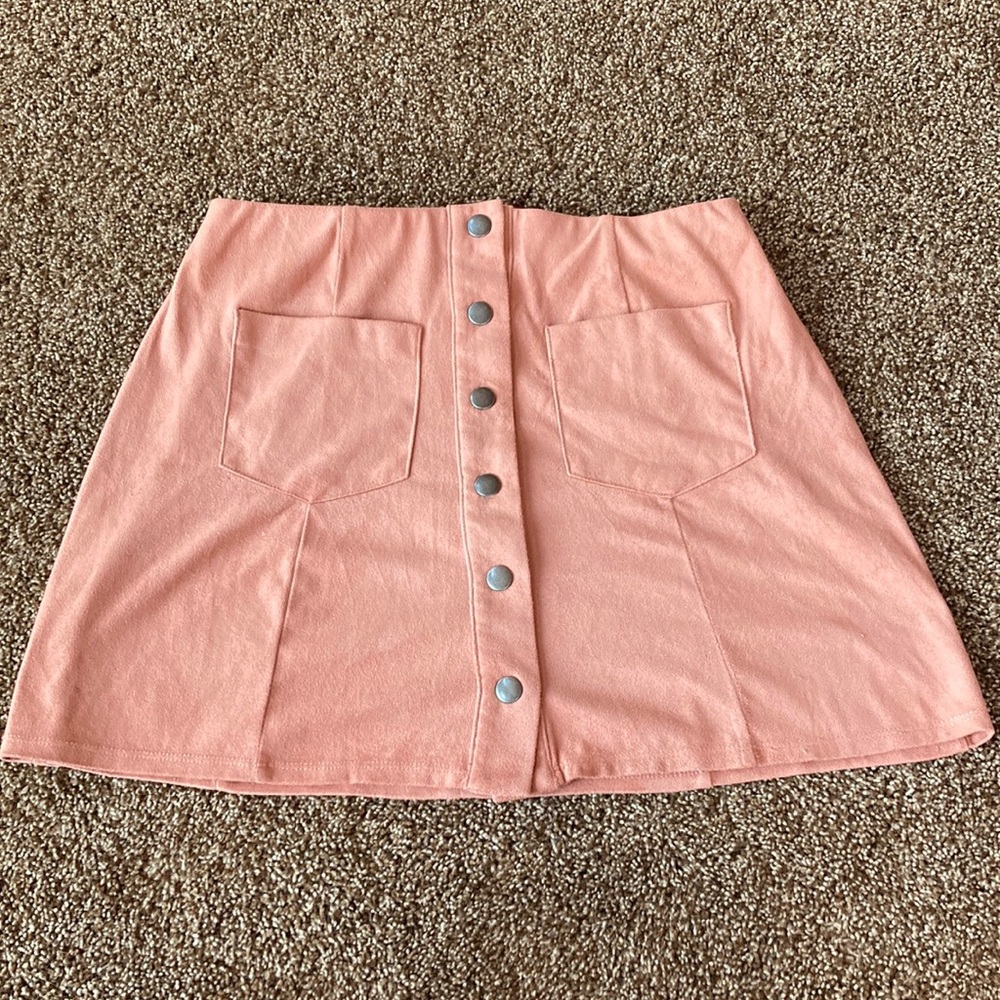 Suede pink skirt